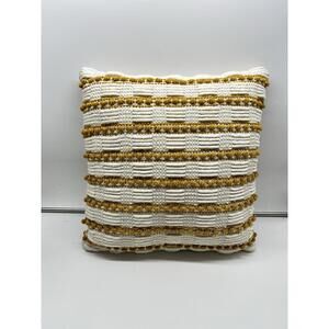 Outdoor Throw Pillow Yellow And Cream